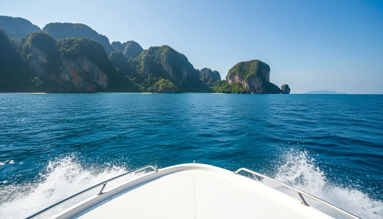 POV shot moving speedboat
