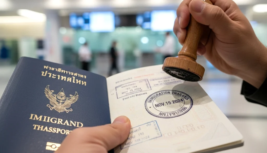 fresh entry stamp in a passport