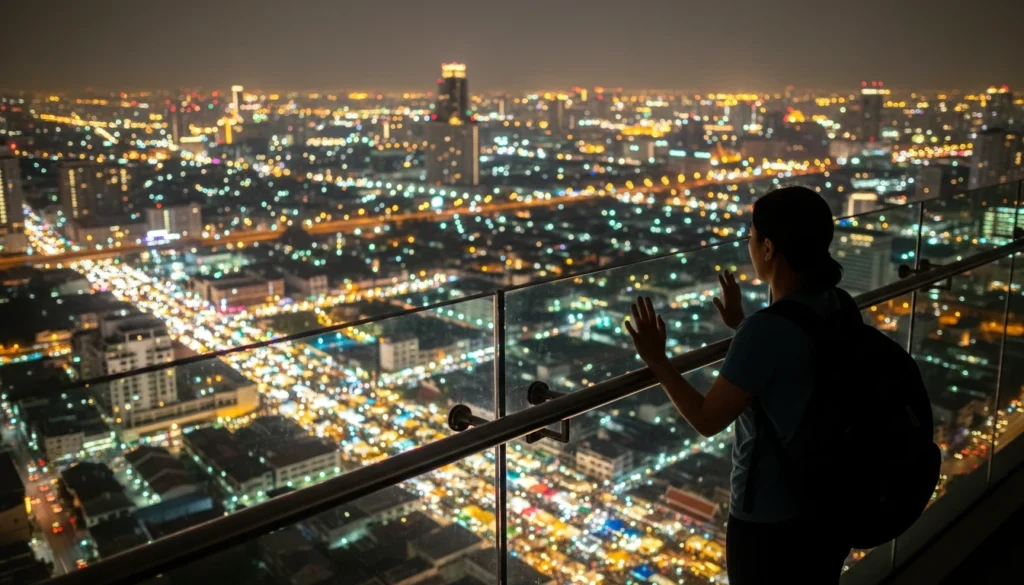 over looking glittering Bangkok night