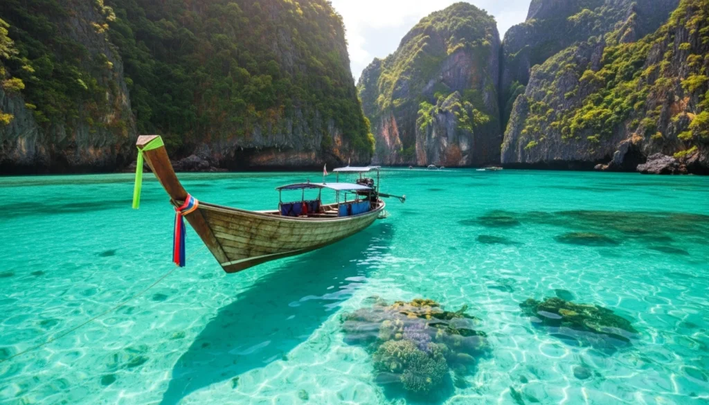 thai southern island long tail boat